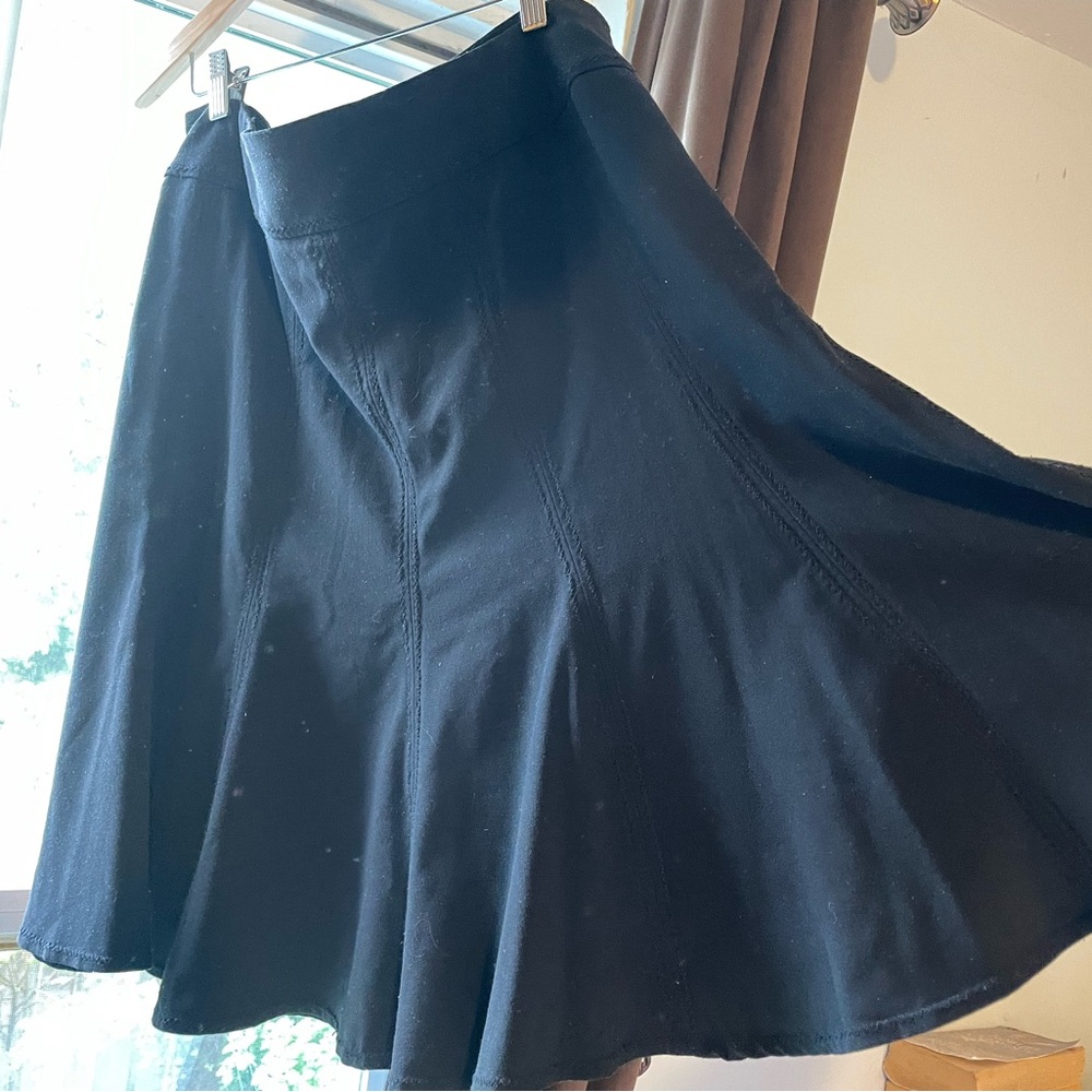 Togo Black Full Panelled Skirt in 16P